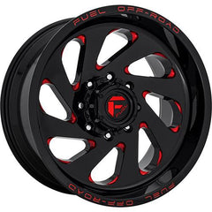 FUEL WHEELS D638 VORTEX GLOSS BLACK RED TINTED CLEAR