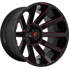 FUEL WHEELS D643 CONTRA GLOSS BLACK RED TINTED CLEAR