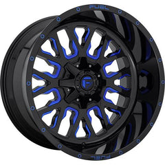 FUEL WHEELS D645 STROKE GLOSS BLACK BLUE TINTED CLEAR