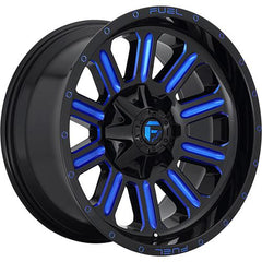 FUEL WHEELS D646 HARDLINE GLOSS BLACK BLUE TINTED CLEAR