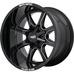 MOTO METAL WHEELS MO970 GLOSS BLACK W/ MILLED SPOKE & MOTO METAL WHEELS ON LIP