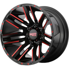 MOTO METAL WHEELS RAZOR SATIN BLACK MACHINED W/ RED CLEAR COAT