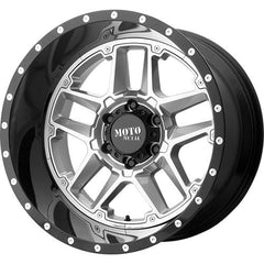 MOTO METAL WHEELS SENTRY GLOSS SILVER CENTER W/ GLOSS BLACK LIP