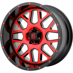 XD SERIES WHEELS GRENADE SATIN BLACK MACH FACE W/ RED TINTED CLEAR COAT