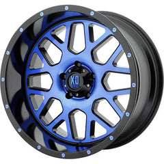 XD SERIES WHEELS GRENADE SATIN BLACK MACH FACE W/ BLUE TINTED CLEAR COAT