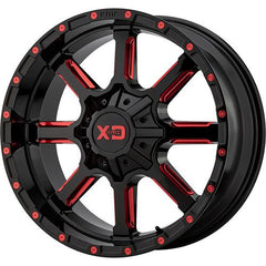 XD SERIES WHEELS MAMMOTH GLOSS BLACK MILLED W/ RED TINT