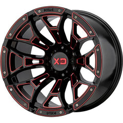 XD SERIES WHEELS BONEYARD GLOSS BLACK MILLED W/ RED TINT