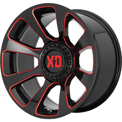 XD SERIES WHEELS REACTOR GLOSS BLACK MILLED W/ RED TINT